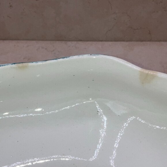 ANTIQUE New Wharf Pottery Covered Vegetable Dish Transfer Ware 1878-1894 - Picture 8 of 13